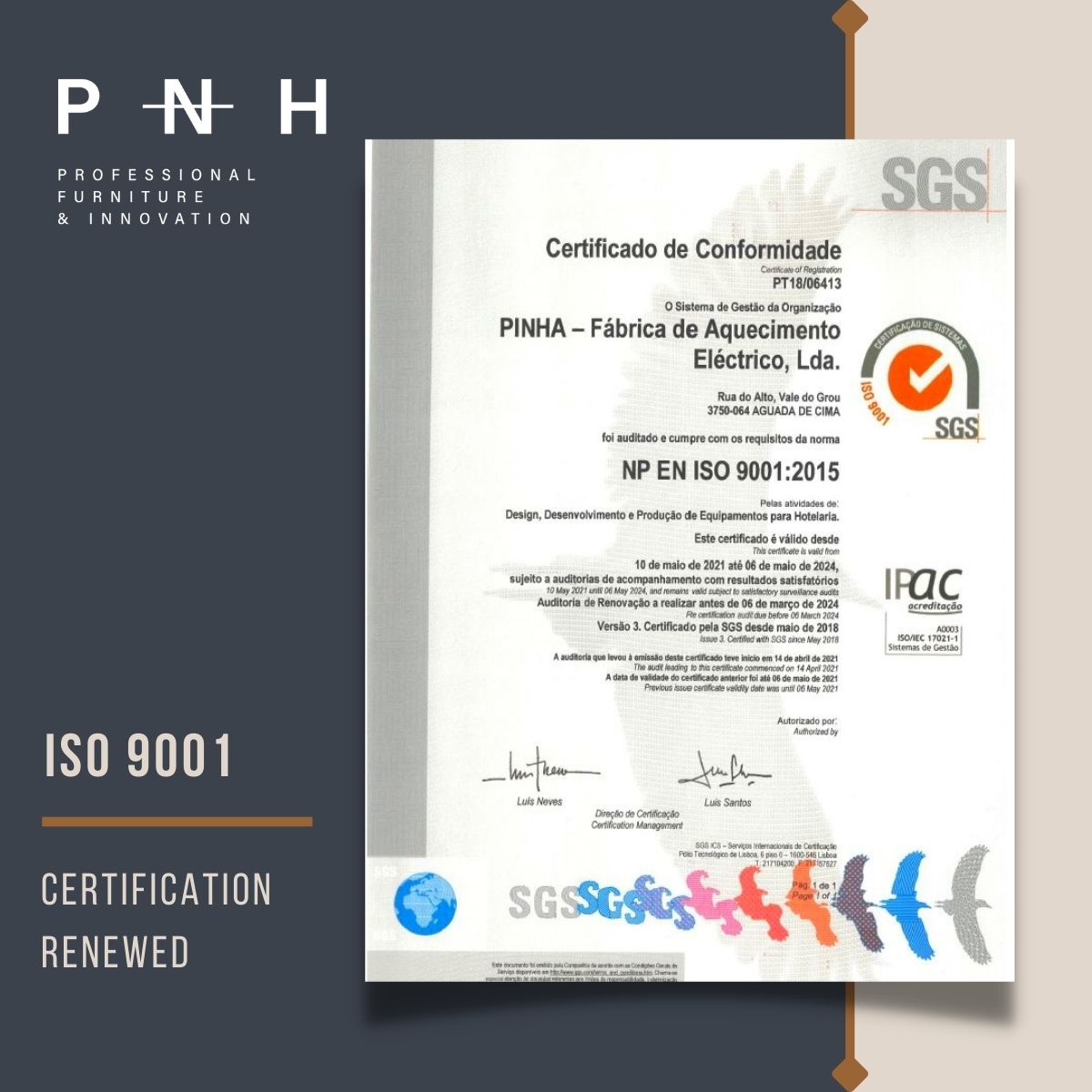 PNH - Certificação da Qualidade ISO 9001 renovada